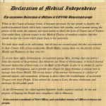 Declaration Of Medical Independence ...Medical Treatment Is Between Doctor And Patient, Period